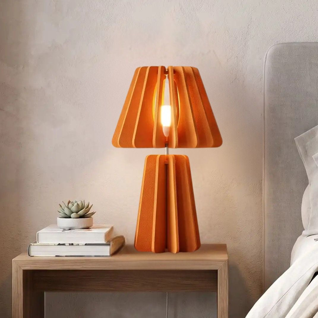 lampe de chevet design orange chambre vu rapproche ecoresponsable pet recycle