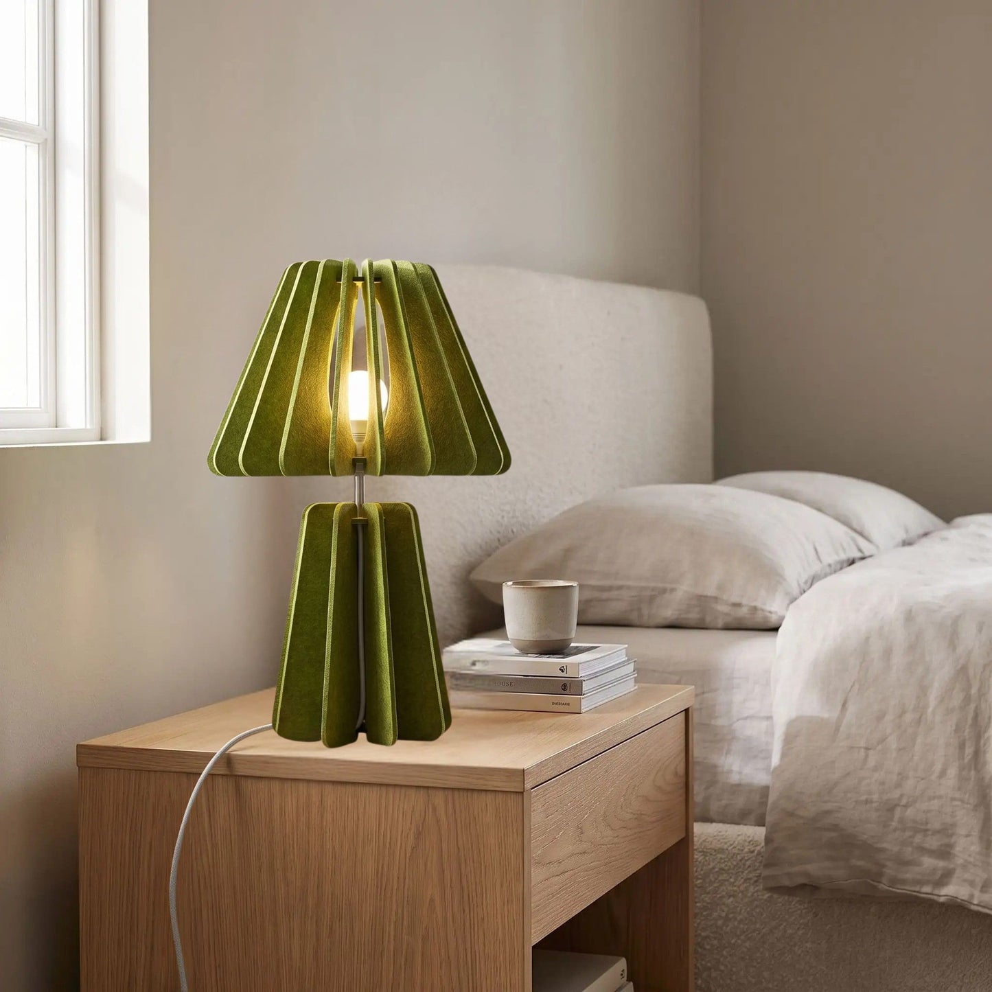 lampe de chevet design vert chambre ecoresponsable pet recycle