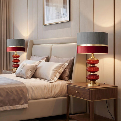lampe de chevet duo de lampe chambre verre souffle rouge vin