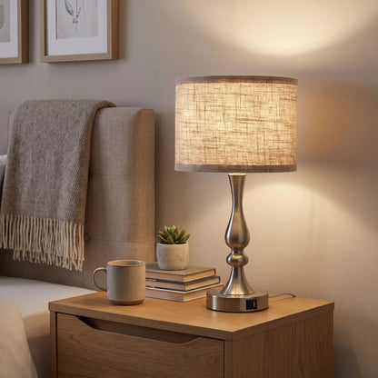 lampe de chevet tactile chambre 3 intensites ports usb pratiques