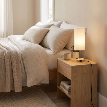 lampe de chevet tactile chambre avec plante station usb minimaliste