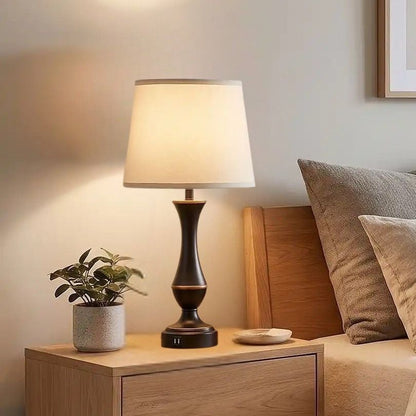 lampe de chevet tactile duo de lampe vu rapproche noire elegante ports usb