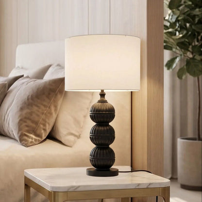 lampe de chevet vu rapproche chambre orbes noir mat