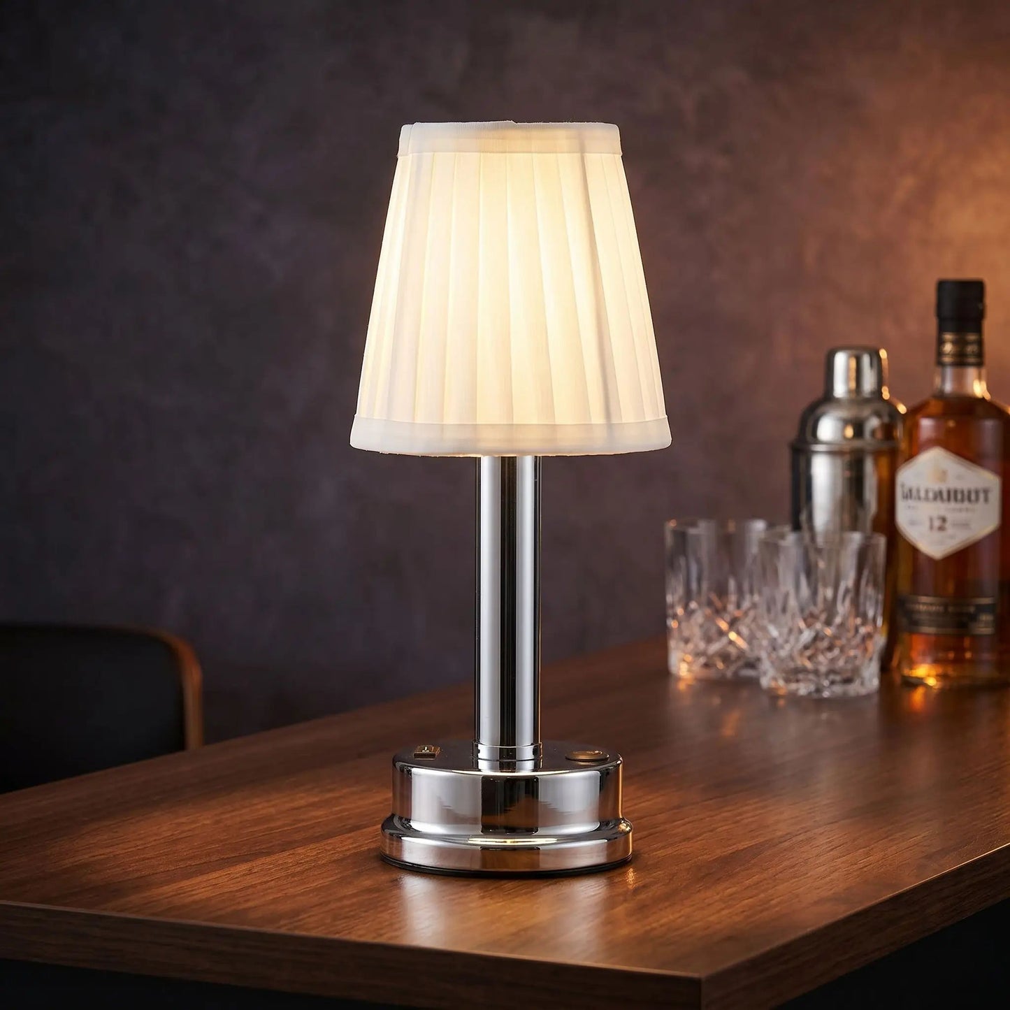 lampe de table argent table deco bar