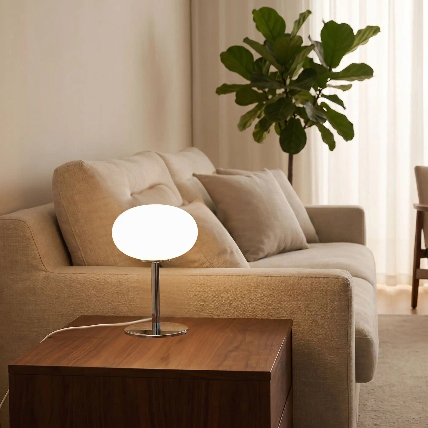 lampe de table blanc sejour style bauhaus
