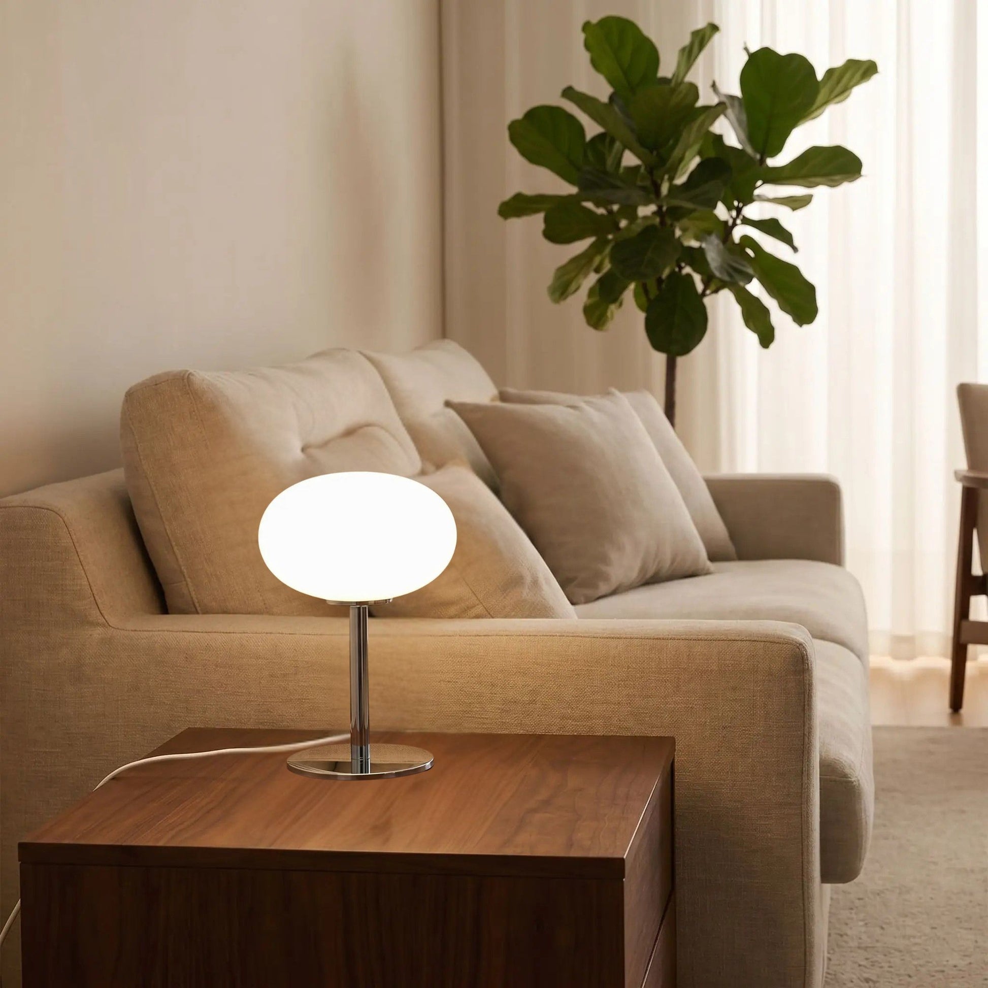 lampe de table blanc sejour style bauhaus