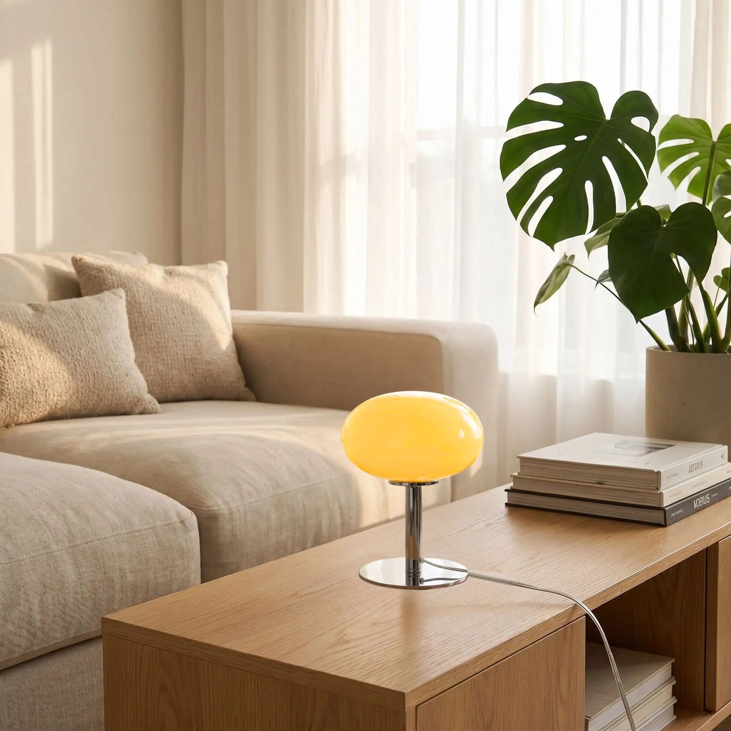 lampe de table creme sejour style bauhaus