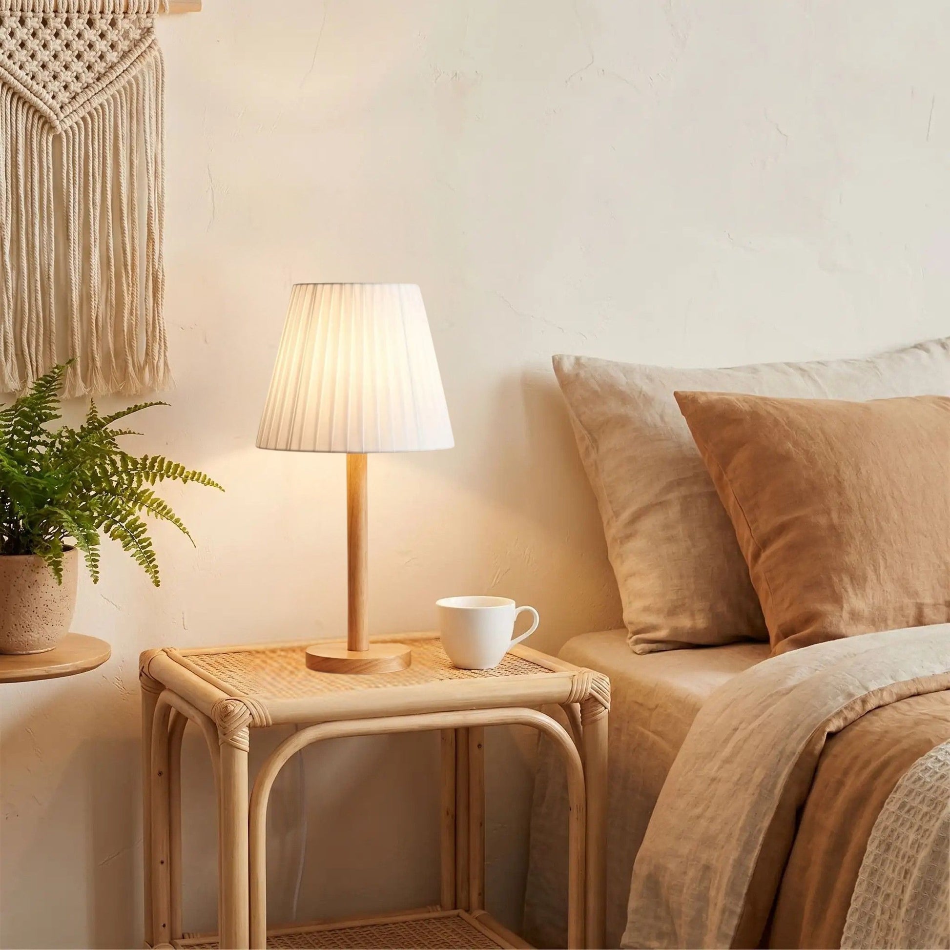 lampe de table en bois chevet boheme naturel organique