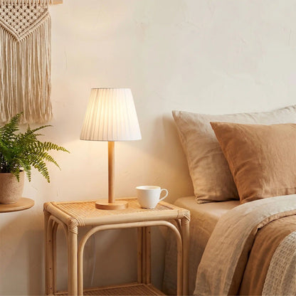 lampe de table en bois chevet boheme naturel organique