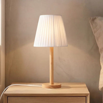 lampe de table en bois chevet vue rapproche naturel organique