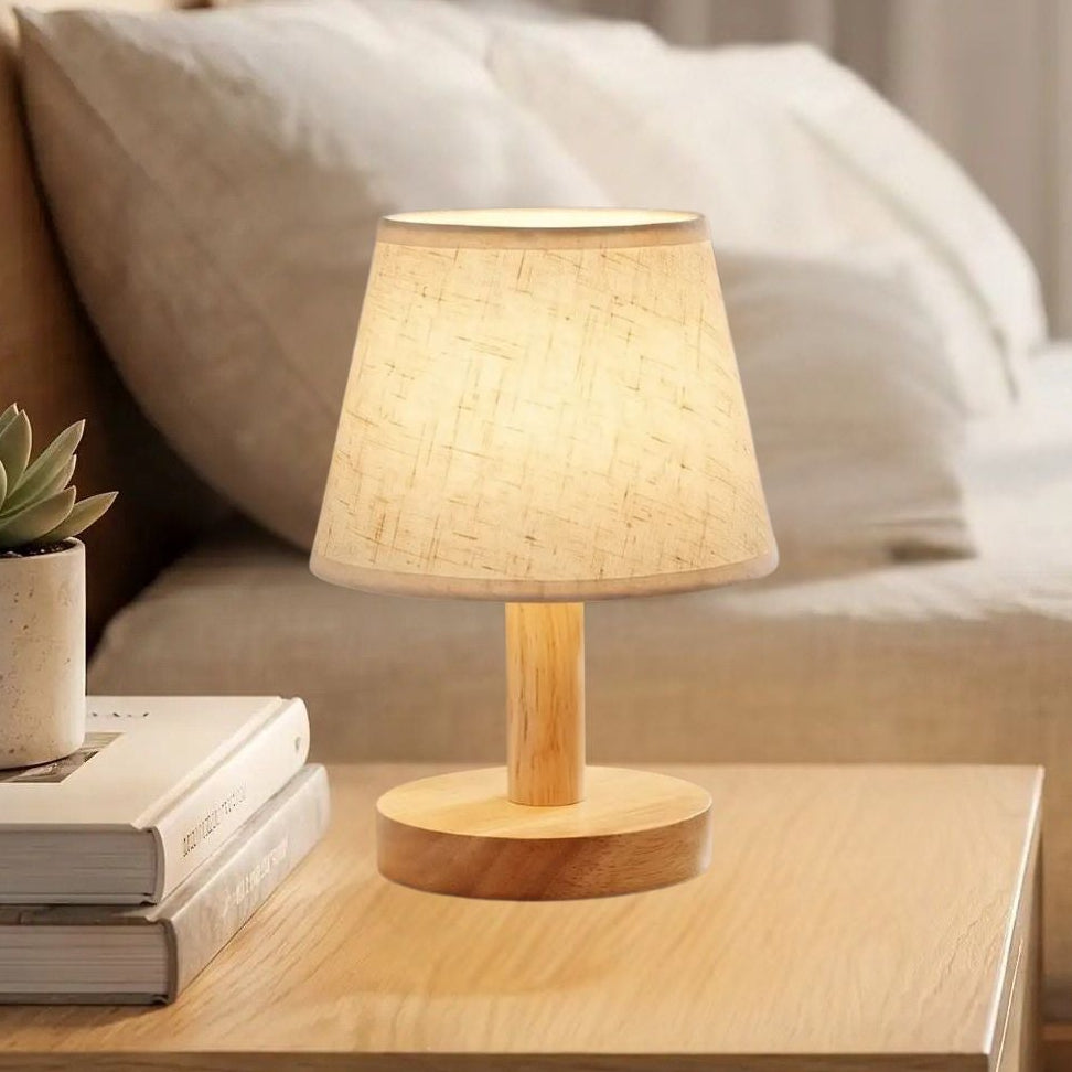 lampe de table en bois chevet vue rapproche petite scandinave led