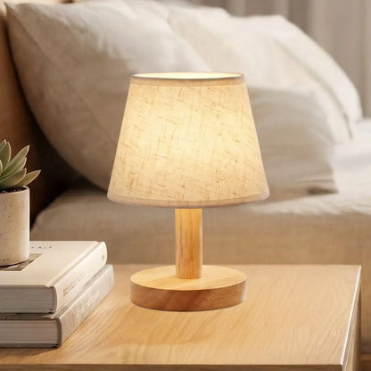 lampe de table en bois chevet vue rapproche petite scandinave led