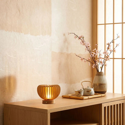 lampe de table en bois console sejour retro japonais