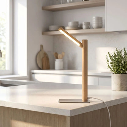 lampe de table en bois hetre comptoir orientable 360