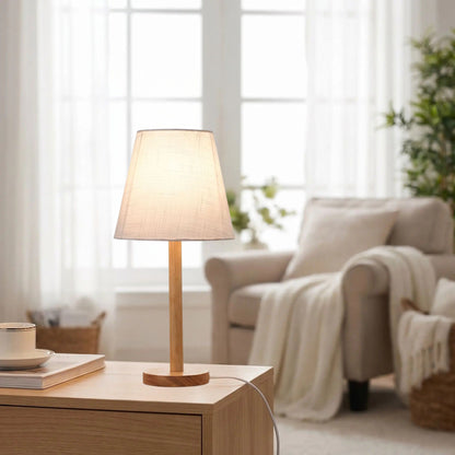 lampe de table en bois salle contemporain elegance naturelle