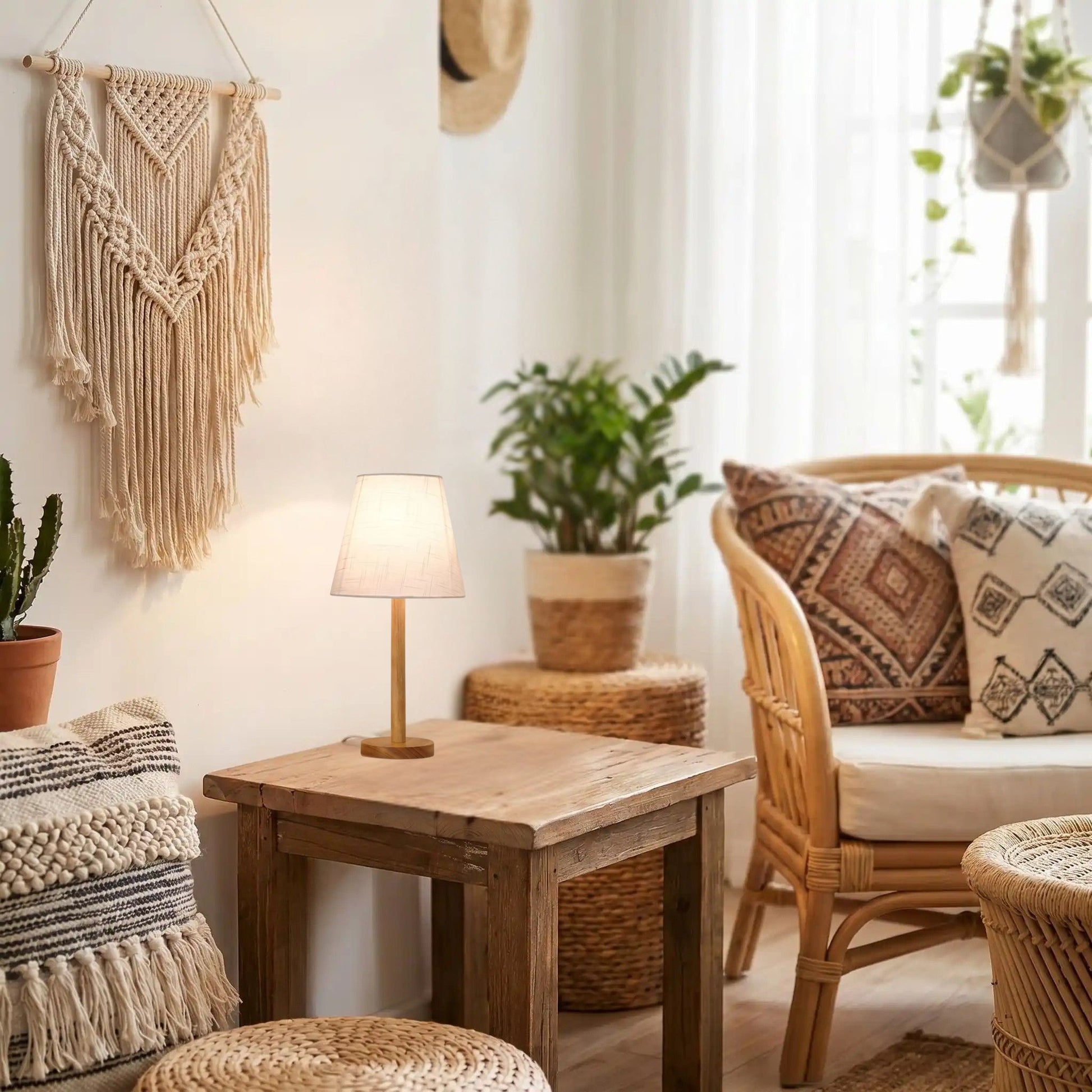 lampe de table en bois sejour boheme elegance naturelle