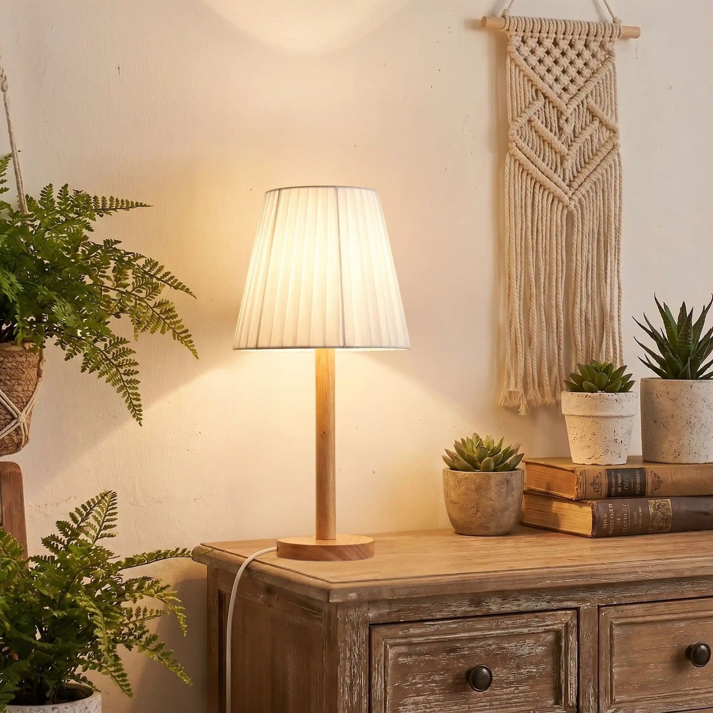 lampe de table en bois sejour boheme naturel organique