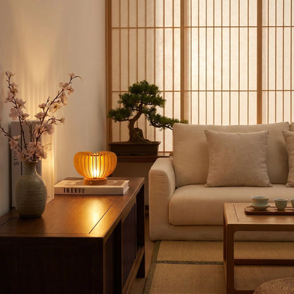 lampe de table en bois sejour soiree retro japonais