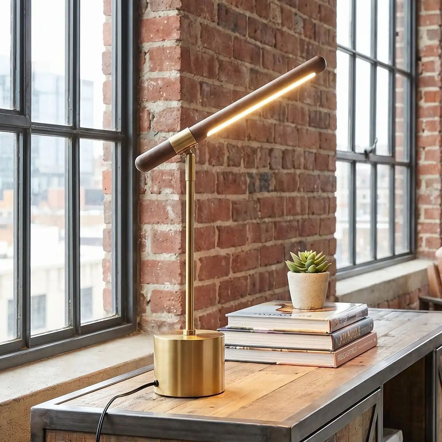 lampe de table en bois sejour vue rapproche bois design led