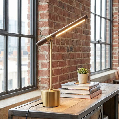 lampe de table en bois sejour vue rapproche bois design led