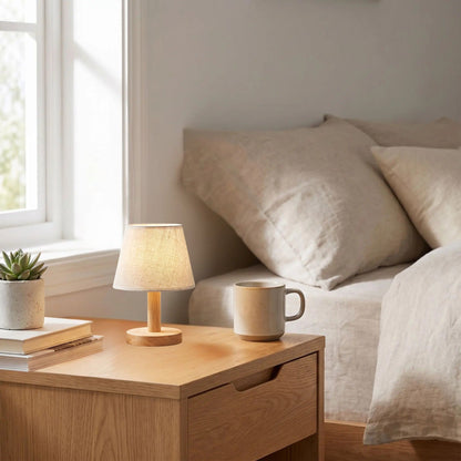 lampe de table en bois table chevet petite scandinave led