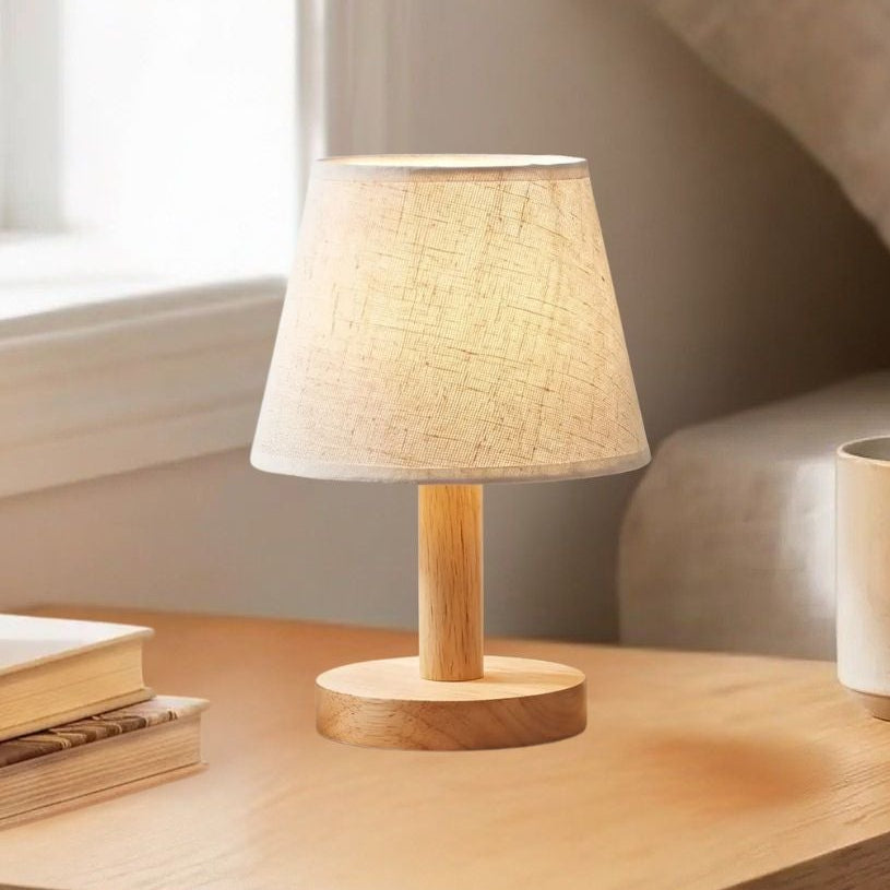 lampe de table en bois table chevet vue rapproche petite scandinave led