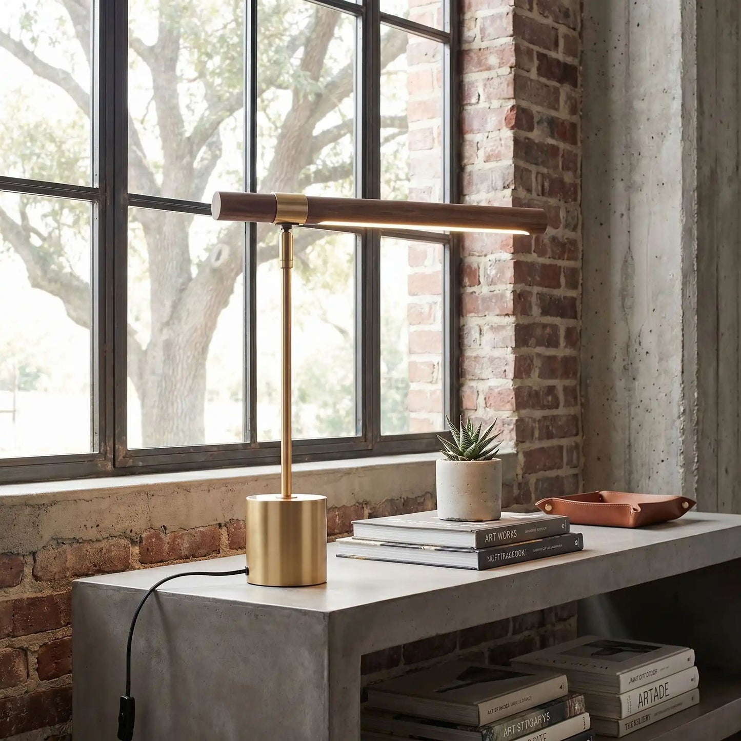lampe de table en bois table sejour indutriel bois design led