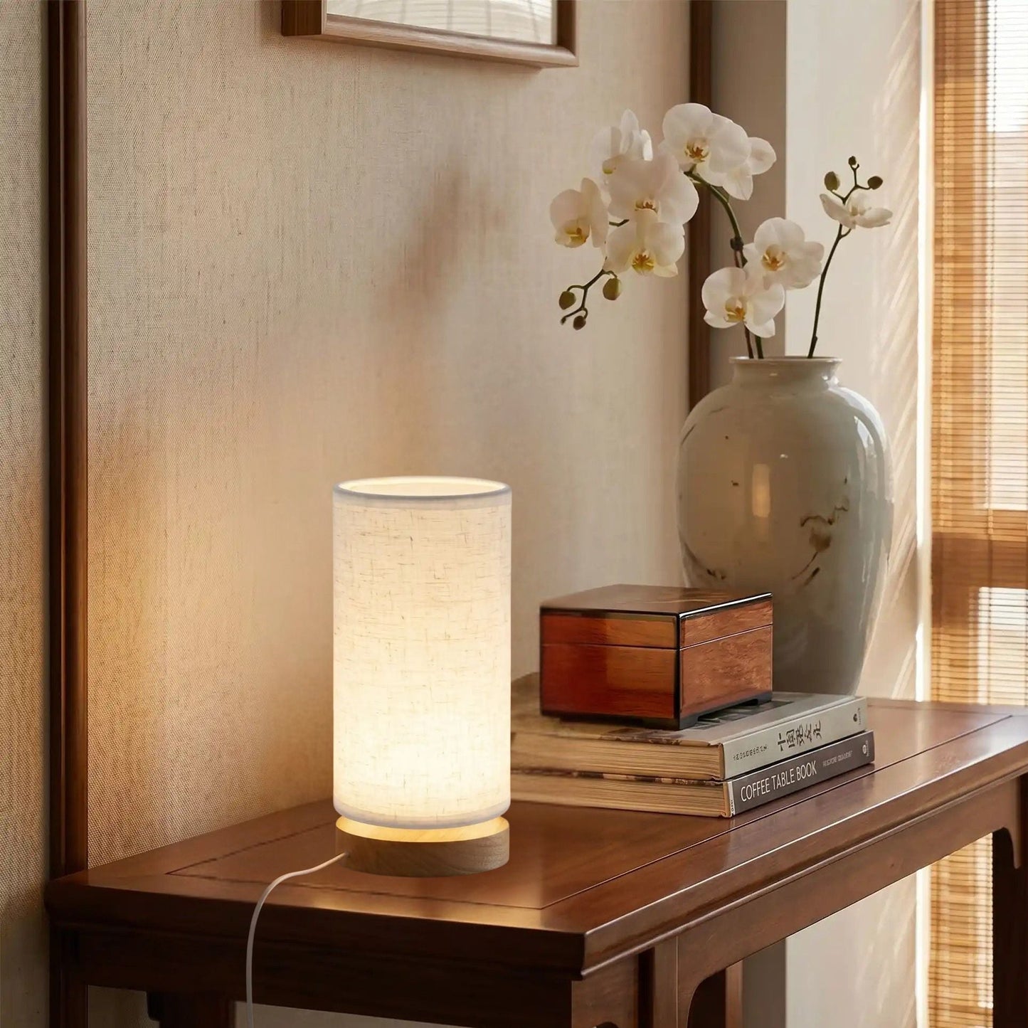lampe de table en bois table sejour style chinois rustique