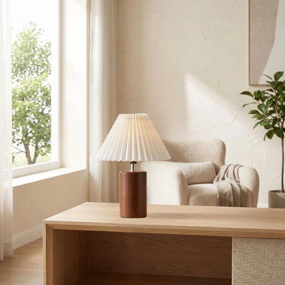 lampe de table en bois table sejour vintage led