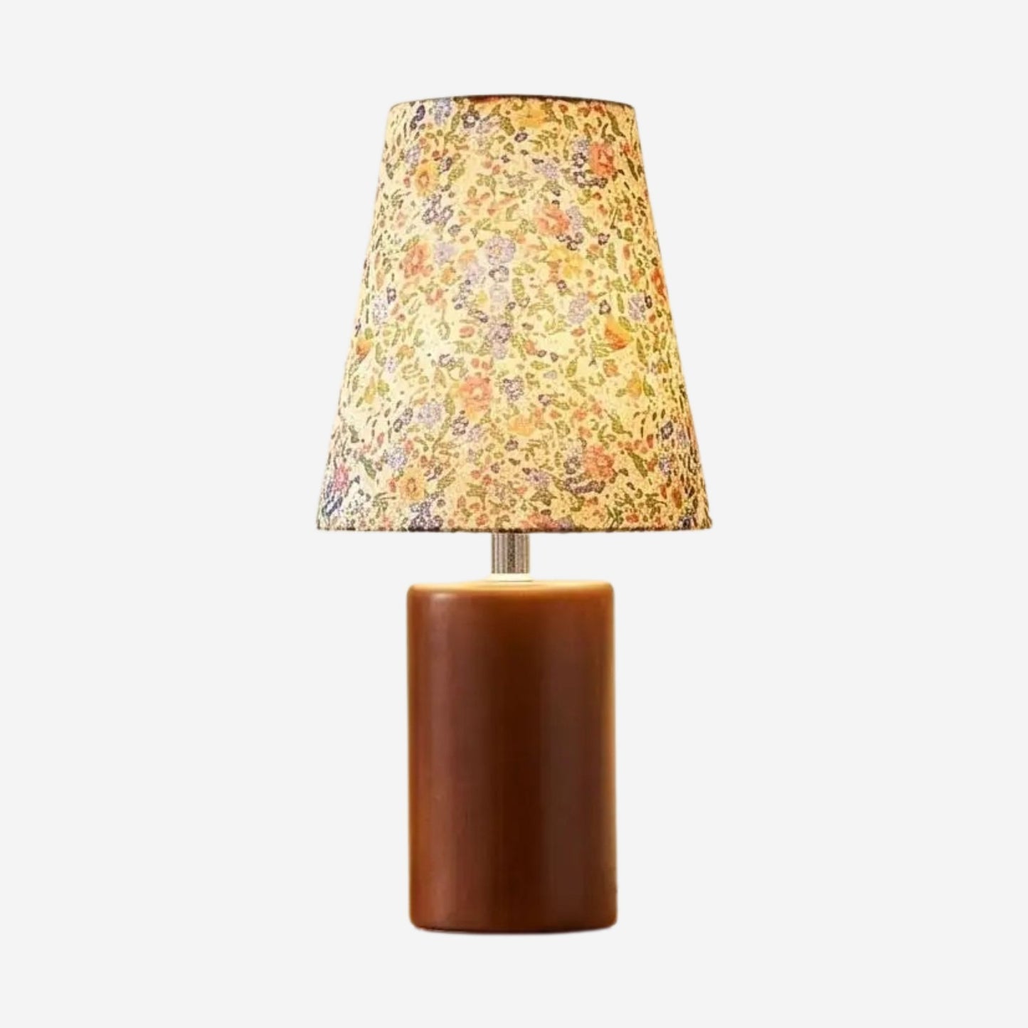 lampe de table en bois variante produit motifs fleuris colores
