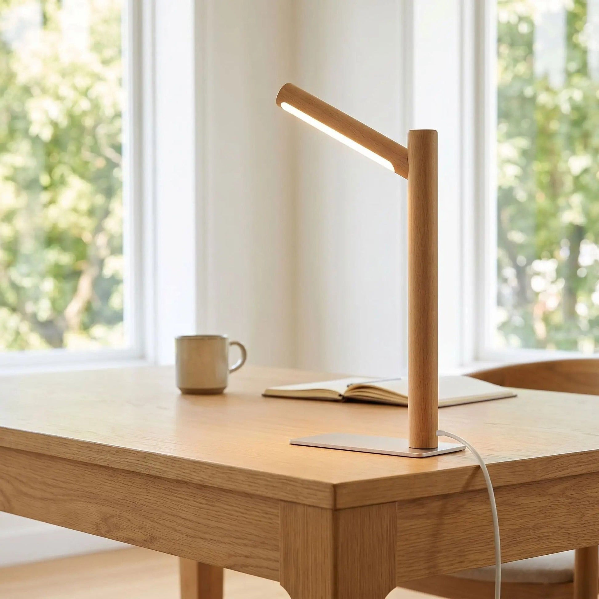 lampe de table hetre bureau orientable 360