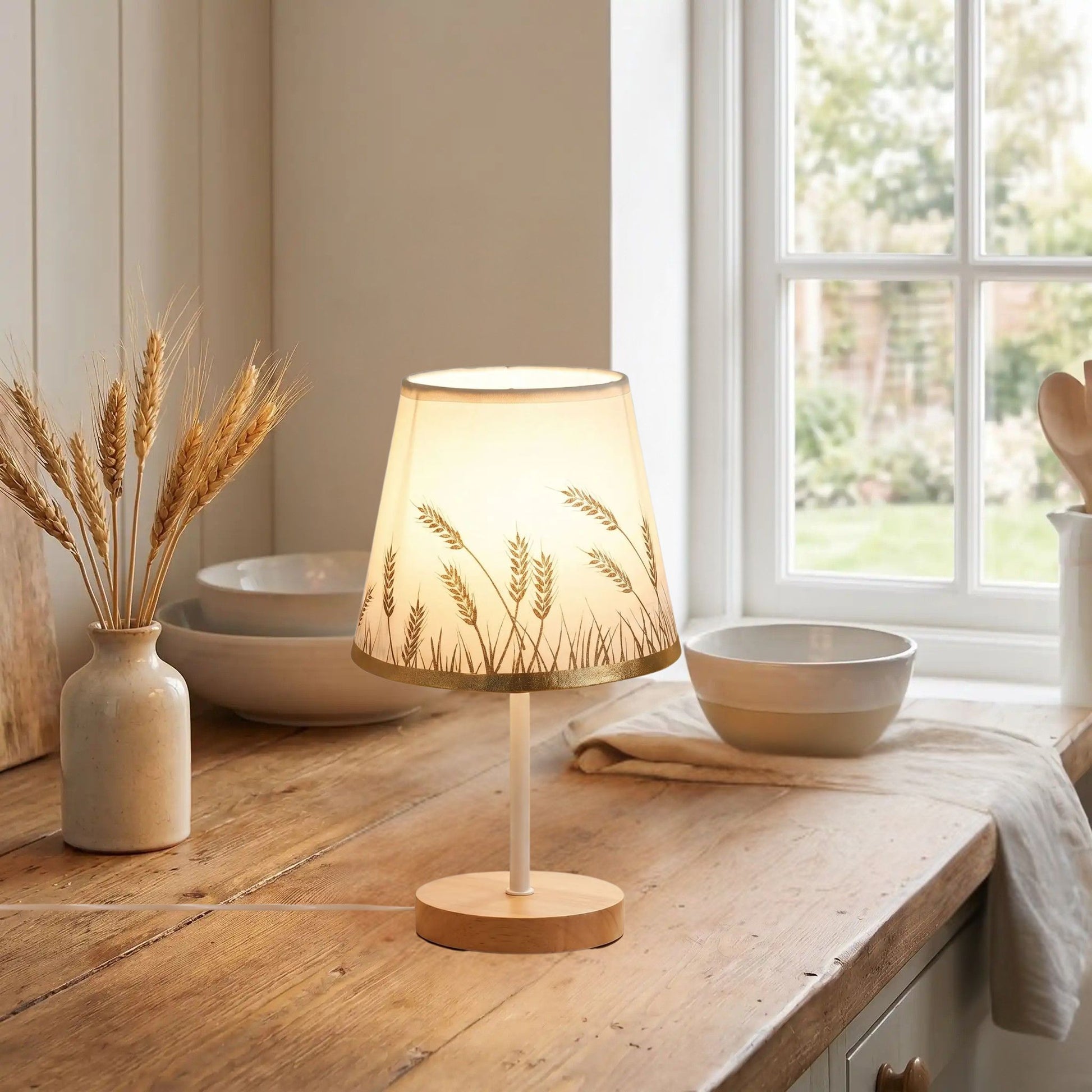lampe de table motif epis ble comptoir bois motif epis de ble