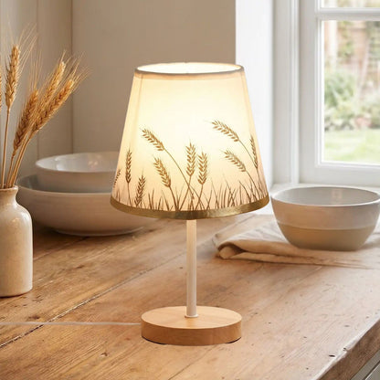 lampe de table motif epis ble comptoir vue rapproche bois motif epis de ble