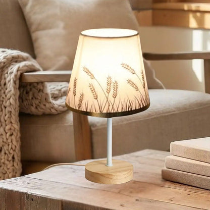 lampe de table motif epis ble sejour vue rapproche bois motif epis de ble