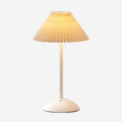 lampe de table rechargeable blanc abat-jour beige fiche produit blanche coloree