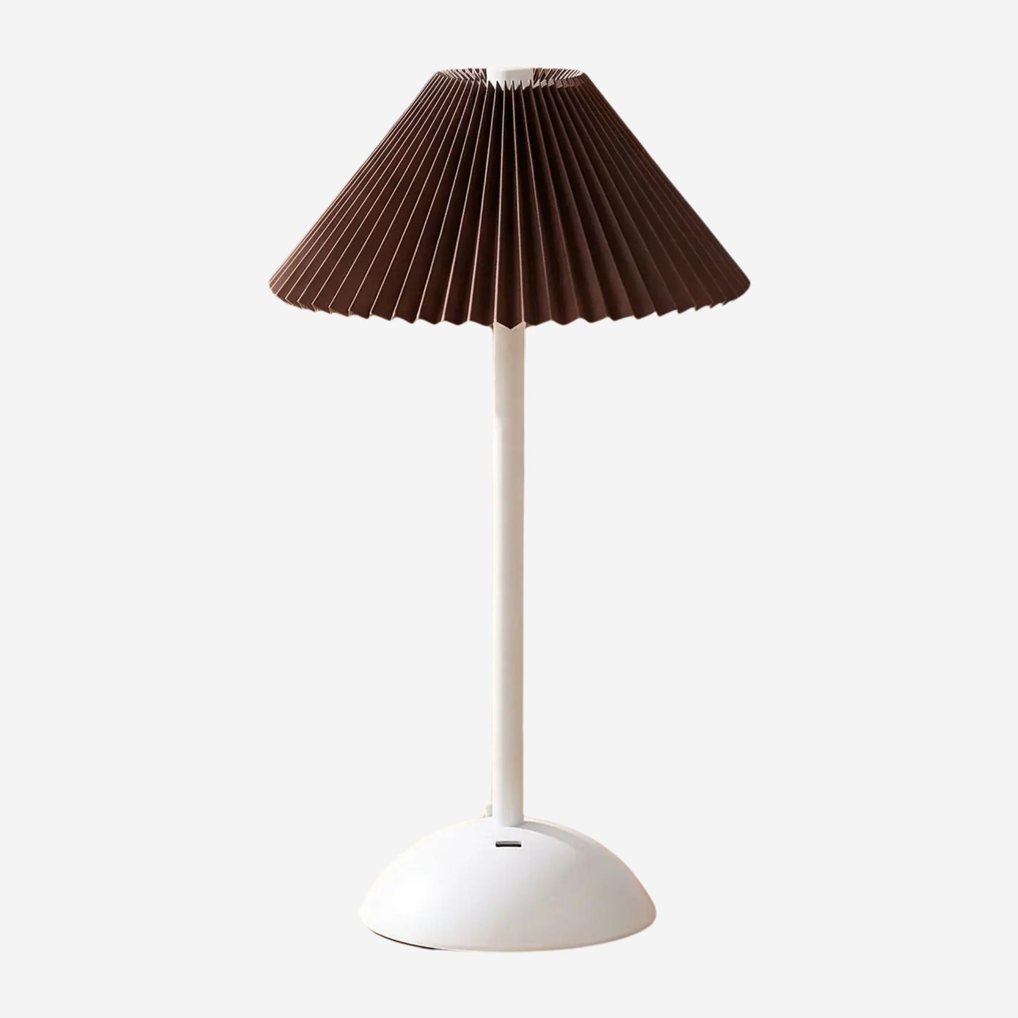 lampe de table rechargeable blanc abat-jour marron variante produit blanche coloree