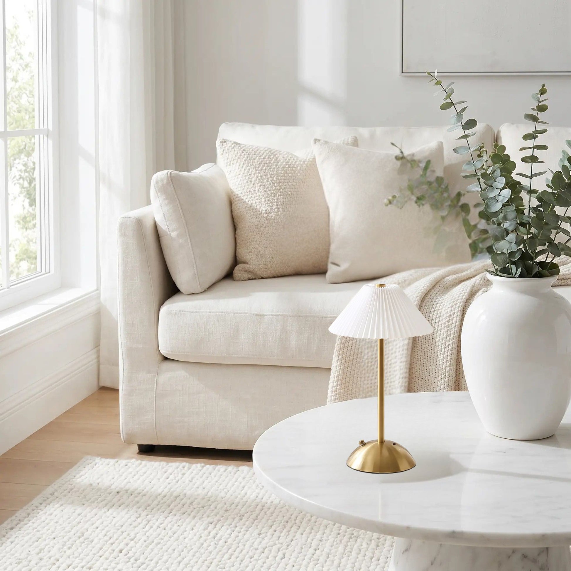 lampe de table rechargeable blanc doree coloree