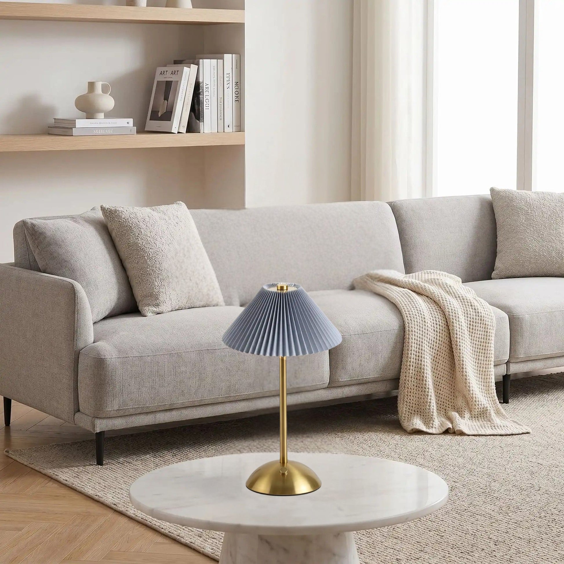 lampe de table rechargeable gris doree coloree