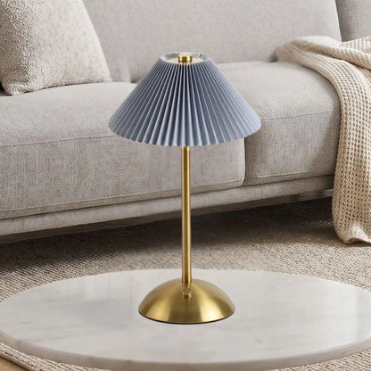 lampe de table rechargeable gris vue rapproche doree coloree