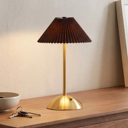 lampe de table rechargeable marron vue rapproche doree coloree