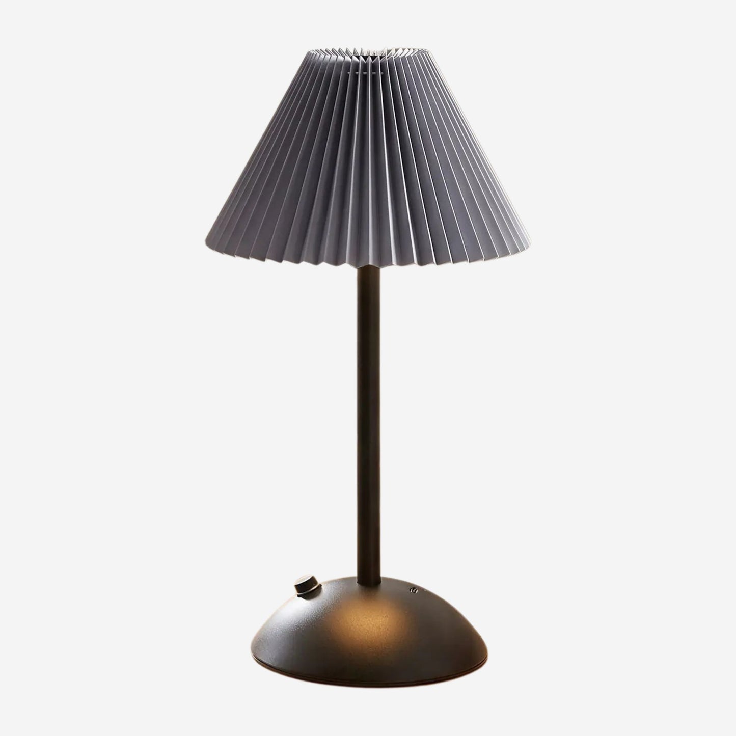 lampe de table rechargeable noir abat-jour gris fiche produit noir coloree