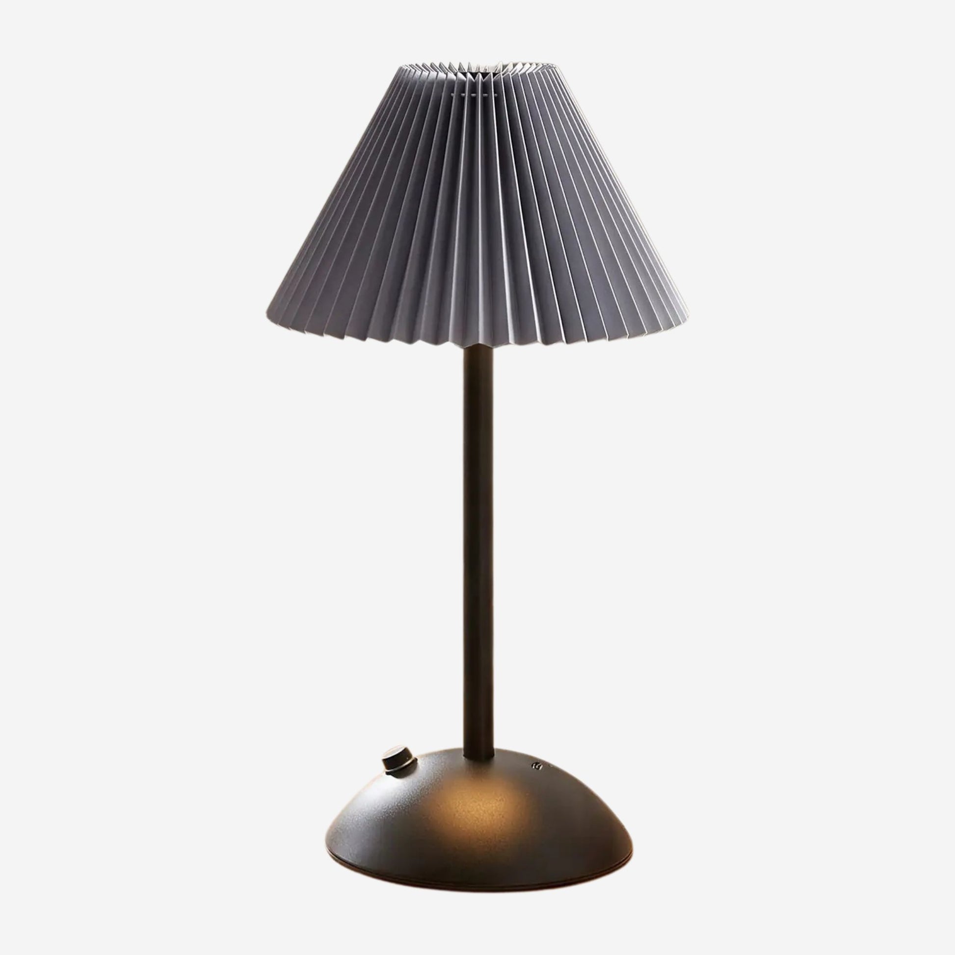 lampe de table rechargeable noir abat-jour gris fiche produit noir coloree