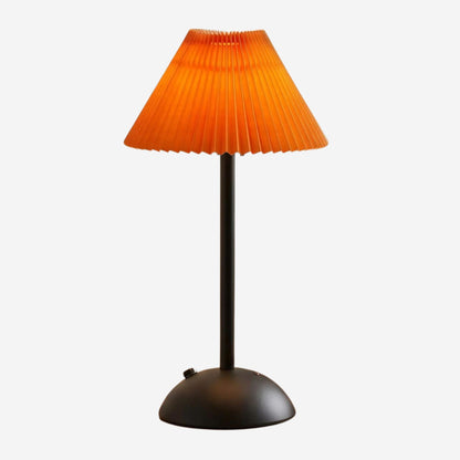 lampe de table rechargeable noir abat-jour orange fiche produit noir coloree