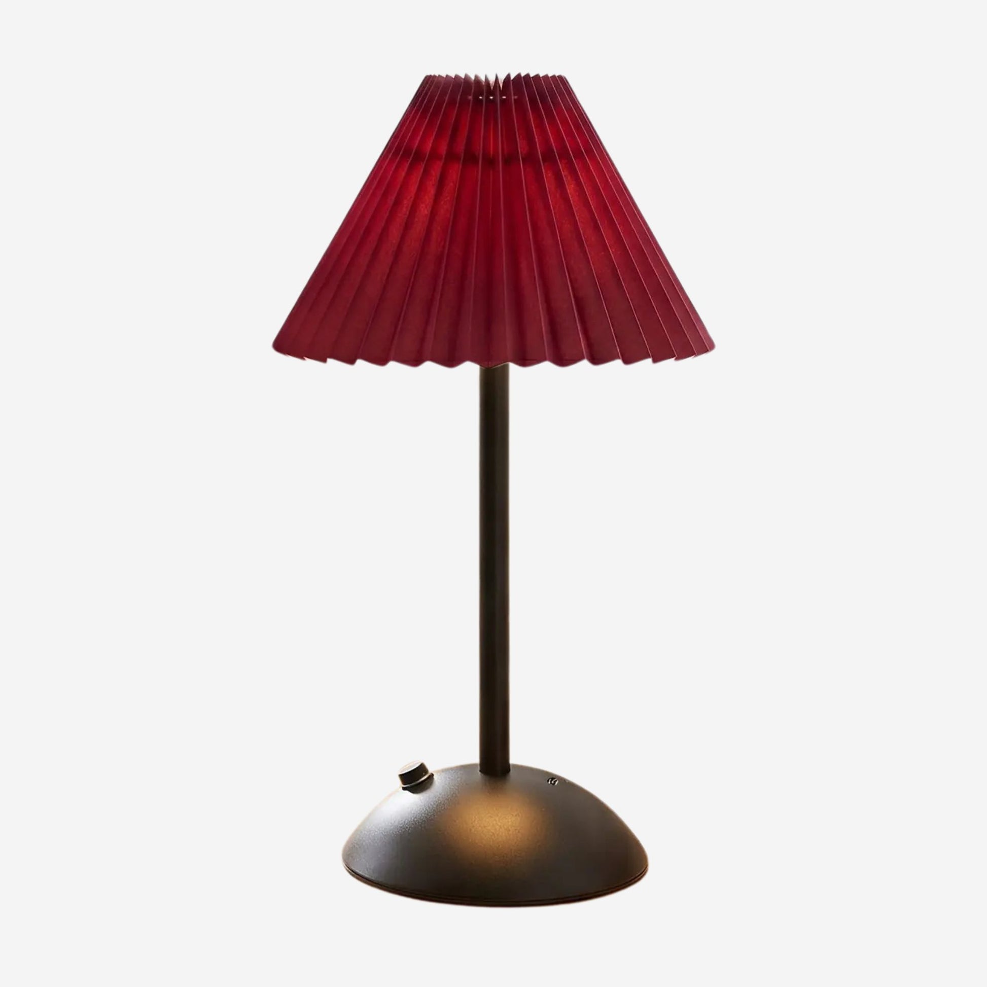 lampe de table rechargeable noir abat-jour rouge bordeaux fiche produit noir coloree