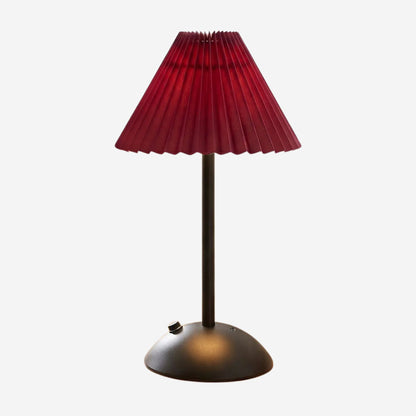 lampe de table rechargeable noir abat-jour rouge bordeaux fiche produit noir coloree