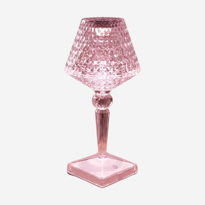 lampe de table rechargeable rgb mauve fiche produit design diamant