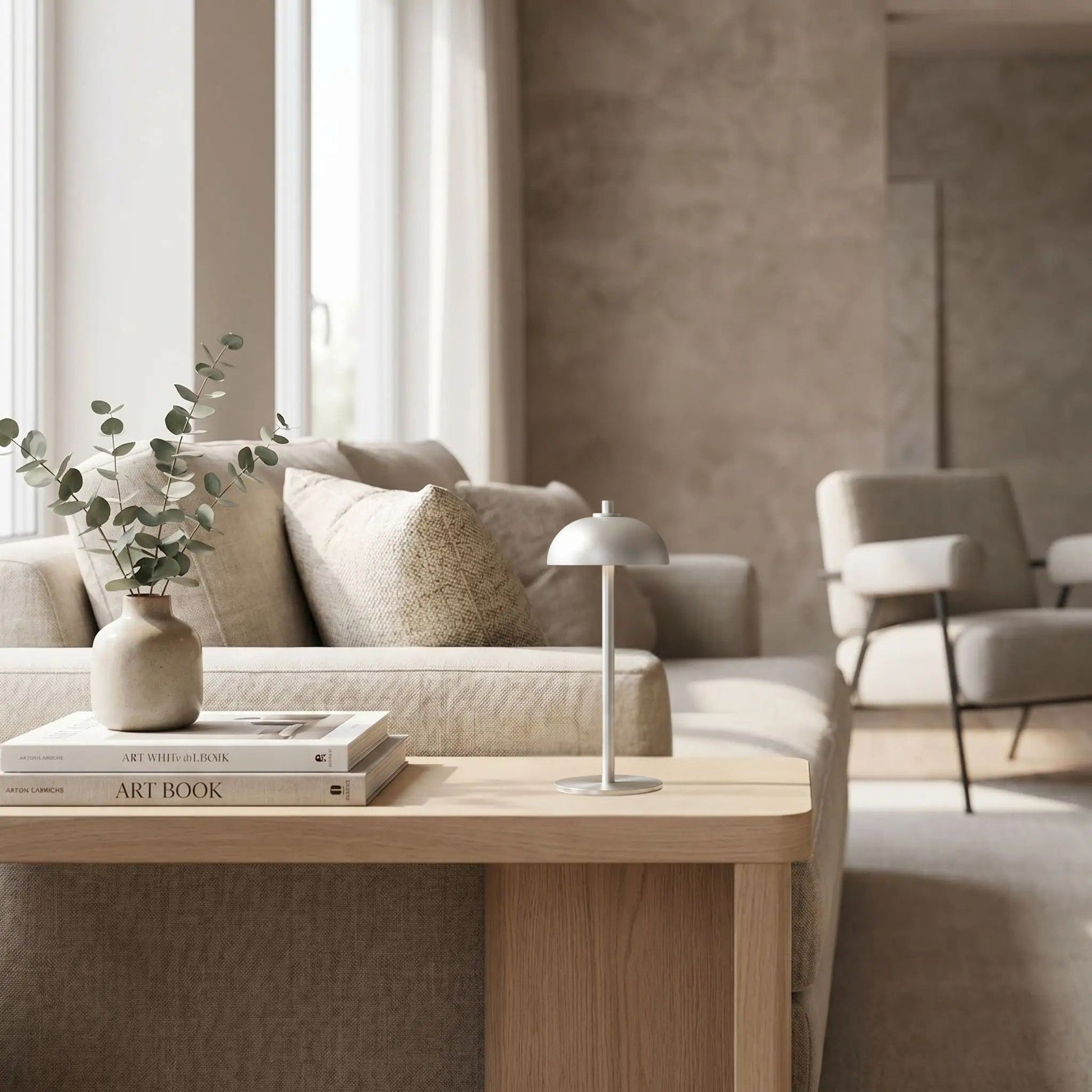 lampe de table sans fil argent lumina pro