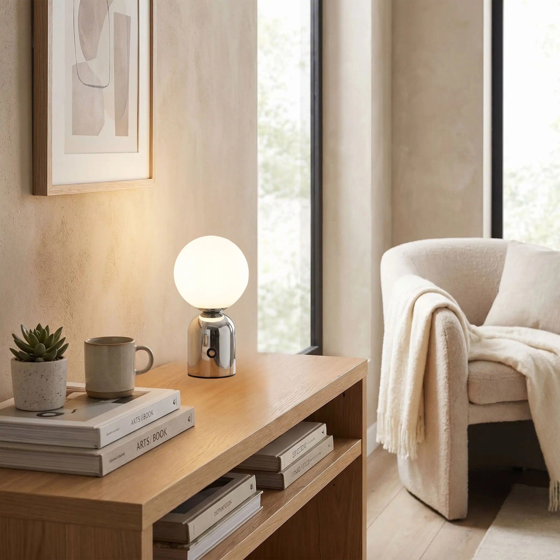 lampe de table sans fil argent petite coloree