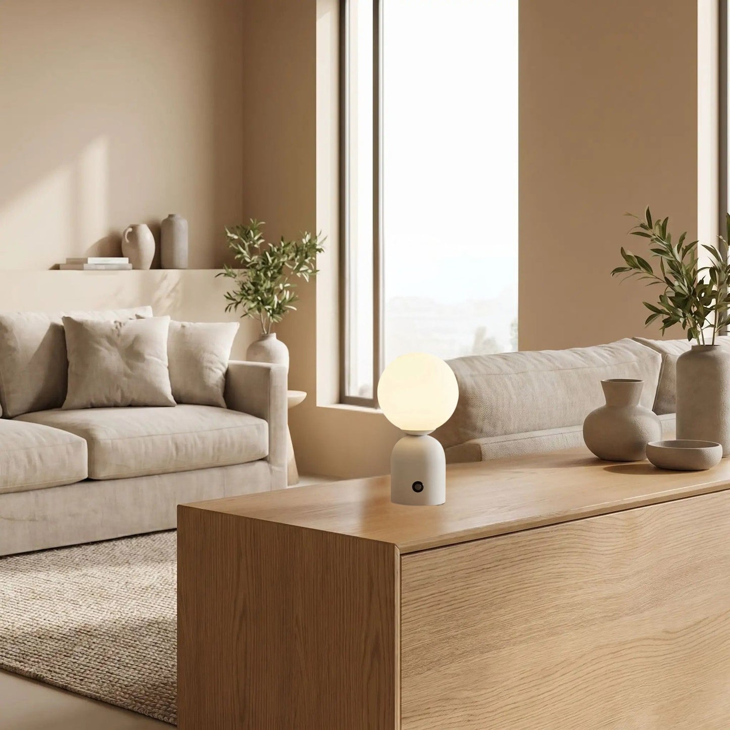 lampe de table sans fil blanc petite coloree