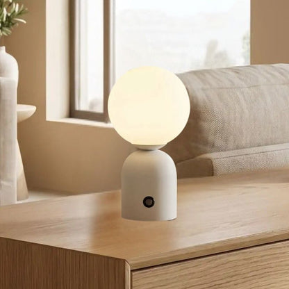 lampe de table sans fil blanc vue rapproche petite coloree